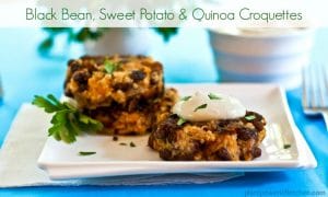 Black Bean, Sweet Potato, & Quinoa Croquettes with Pumpkin Seed Chipotle Cream #vegan #glutenfree #wholefoods #plantbased www.plantpoweredkitchen.com