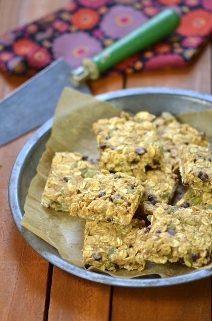 Pumpkin Seed Chocolate Chip Oat Bars from the Plant-Powered 15 ebook
