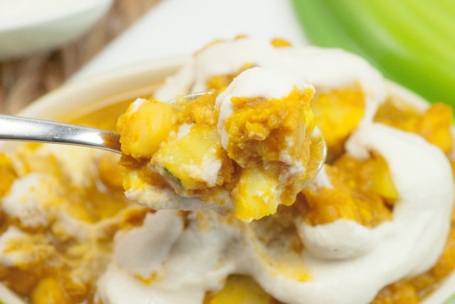 Pumpkin Cauliflower Curry with Fresh Cream Sauce from 'Let Them Eat Vegan' by Dreena Burton