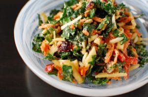 Kale-Slaw with Curried Almond Dressing