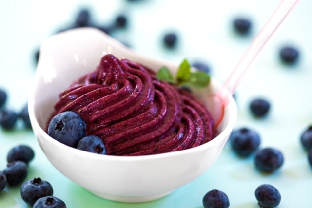 Raw Blueberry Ginger Ice Cream from Choosing Raw Cookbook