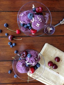 Raw Blueberry Ginger Ice Cream (from Choosing Raw cookbook)