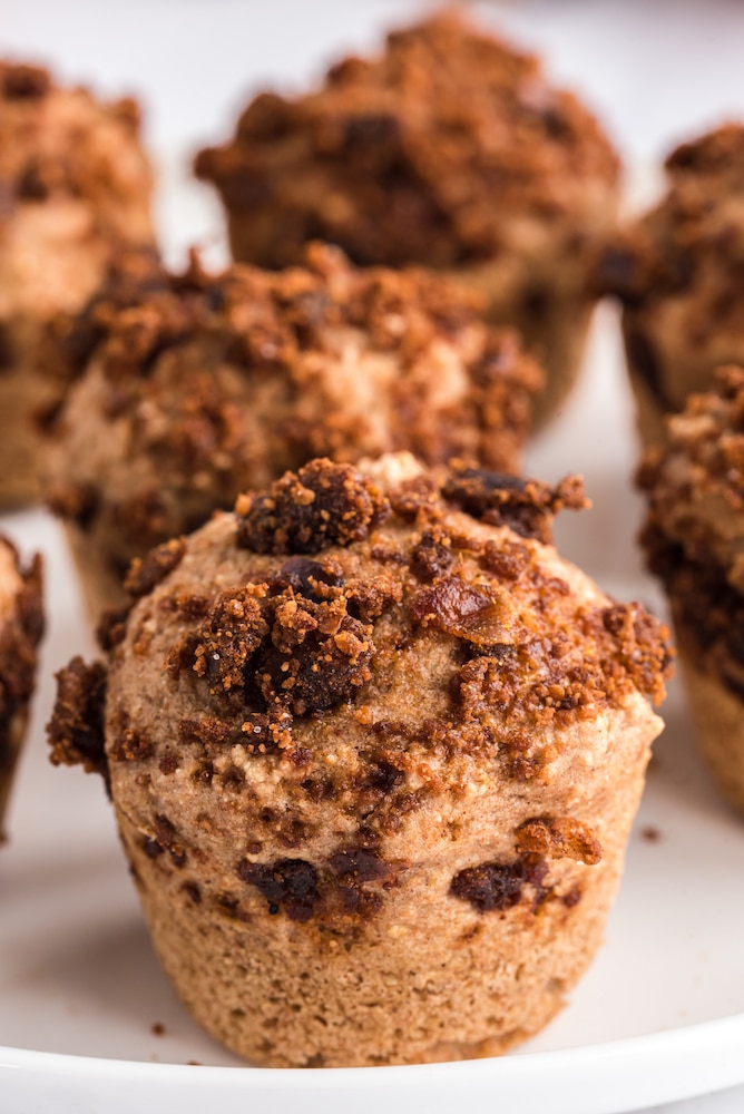 Close up view cinnamon bun muffins