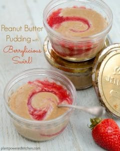 Peanut Butter Pudding with Berrylicious Swirl! from "Plant-Powered Families" cookbook by Dreena Burton #vegan #glutenfree