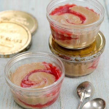 Peanut Butter Pudding with Berry Swirl