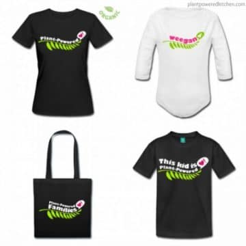 Plant-Powered shirts, totes, mugs, and aprons for the whole family! www.plantpoweredkitchen.com #vegan