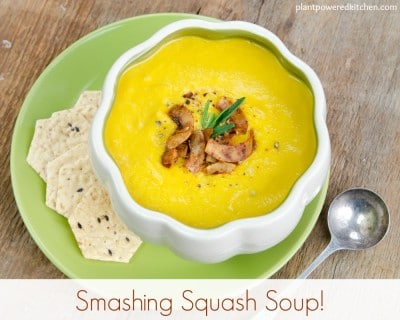 Smashing Squash Soup from Plant-Powered Families by Dreena Burton #vegan #glutenfree #oilfree #soup #squash #blender #recipe #wfpb