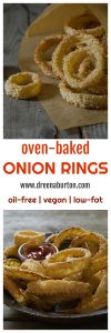 OVEN-BAKED ONION RINGS! Irresistibly crispy and delicious - vegan, low-fat, and oil-free! www.dreenaburton.com
