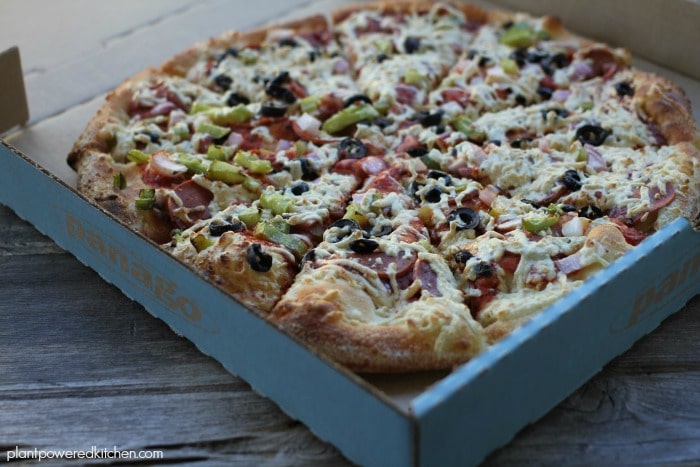 Panago Vegan Deluxe Pepperoni Pizza! Giveaway on plantpoweredkitchen.com #vegan