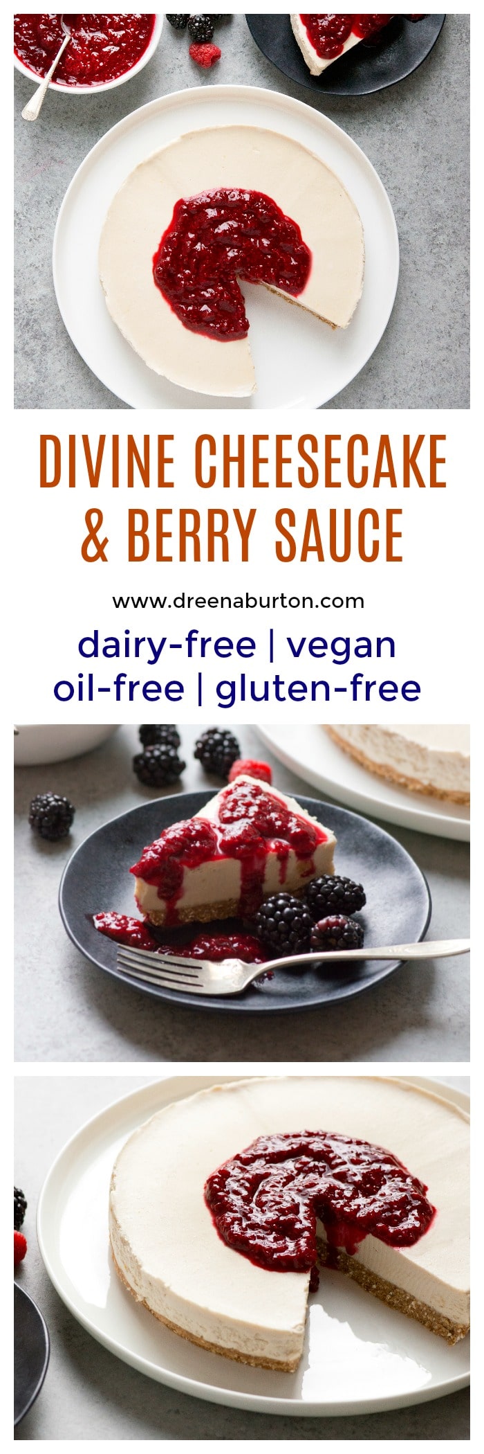 Dairy-Free Vegan Cheesecake | vegan desserts | dairy-free desserts | oil-free desserts | gluten-free desserts | healthy desserts | dairy-free cheesecake recipes | vegan cheesecake recipes | oil-free cheesecake recipes | gluten-free cheesecake recipes || Plant Powered Kitchen #vegancheesecake