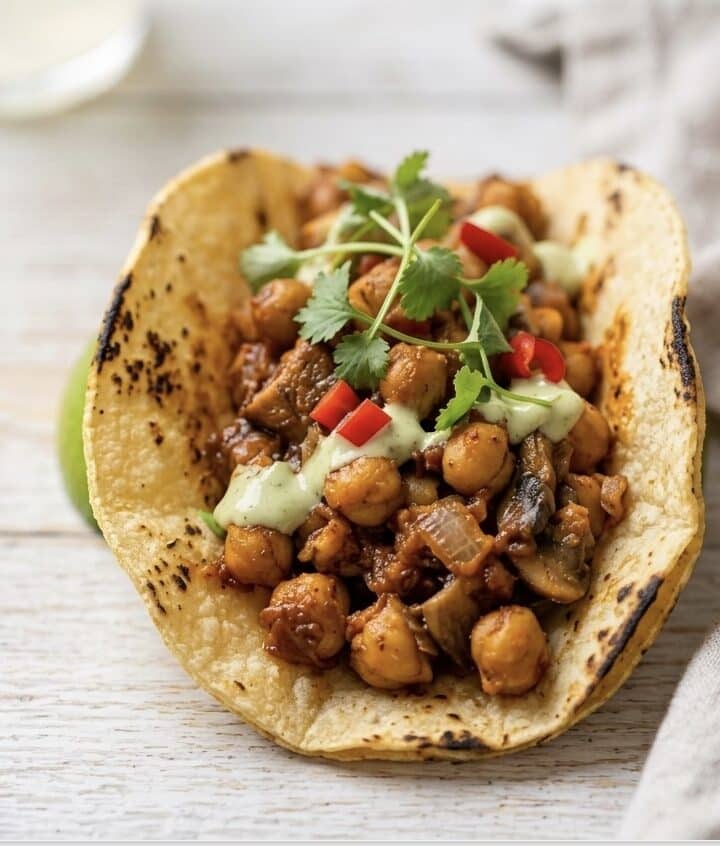 vegan chickpea tacos