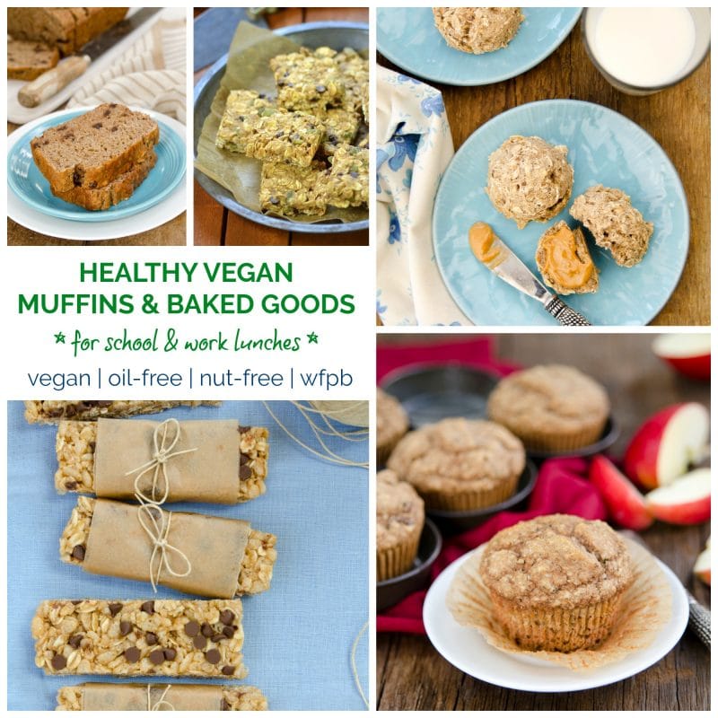 HEALTHY OIL-FREE VEGAN MUFFINS & BAKING for #backtoschool! #lunches #healthy #vegan #baking #oilfree #nutfree #muffins