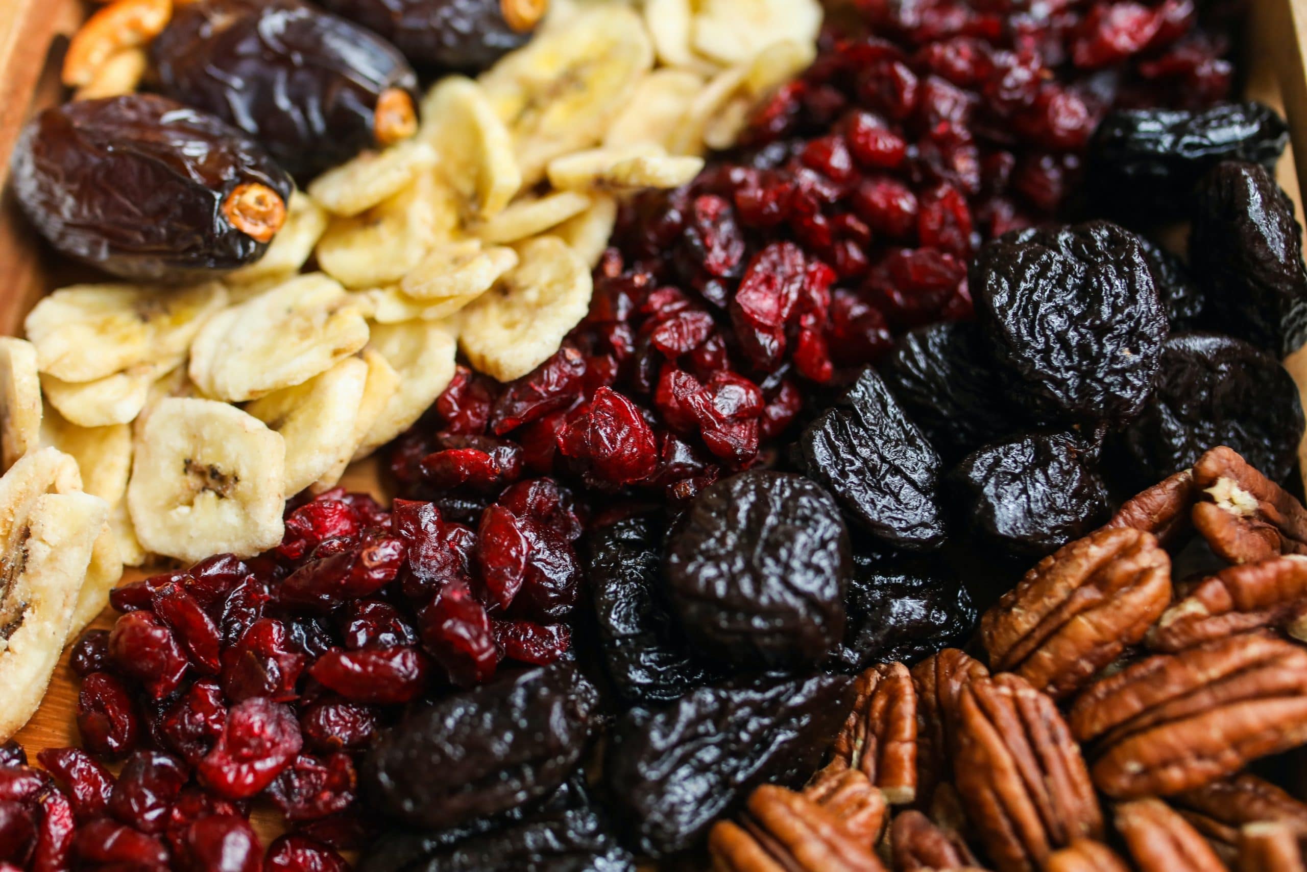 photo of dried fruits to stock in a vegan pantry