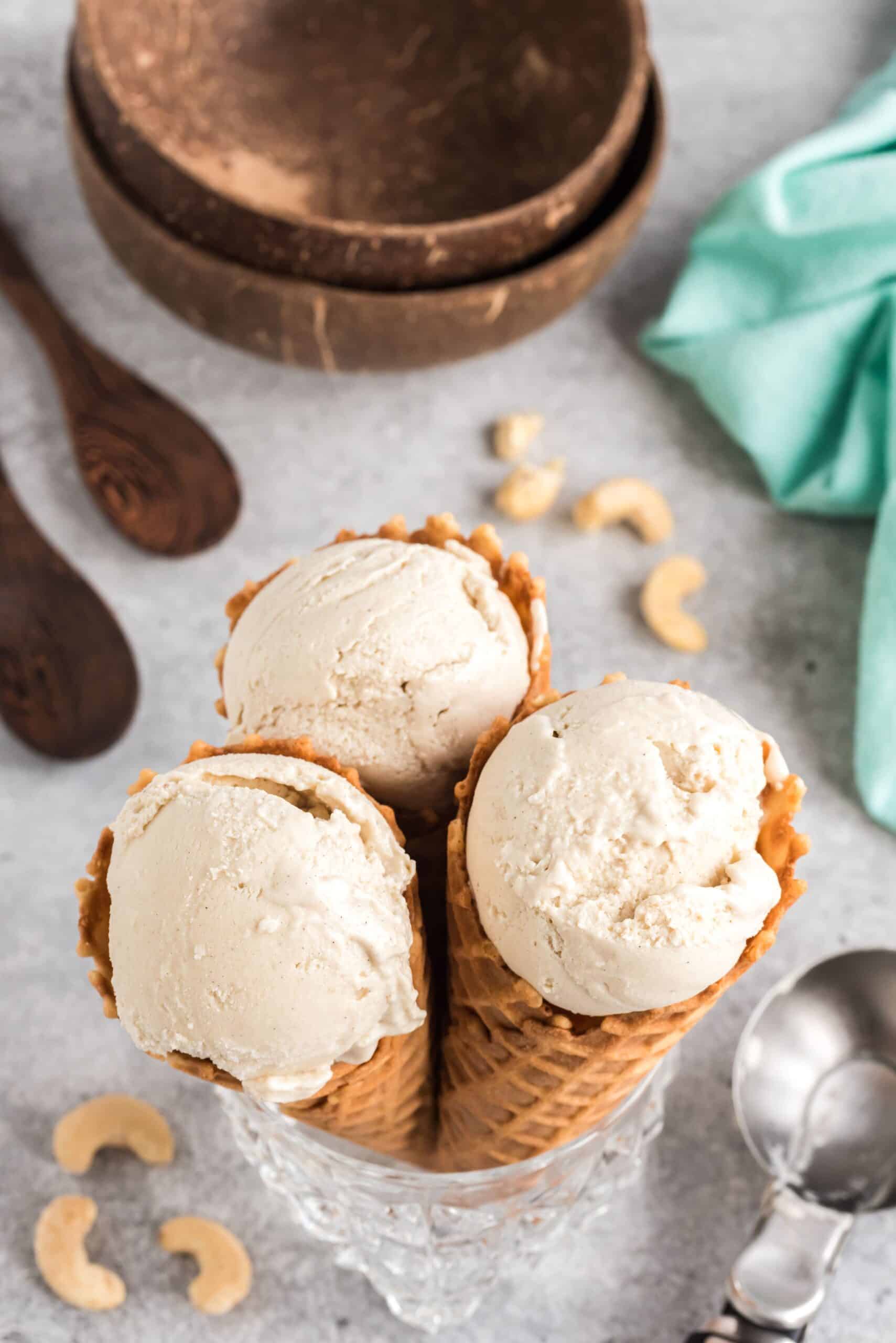 Ninja CREAMi vanilla ice cream cones