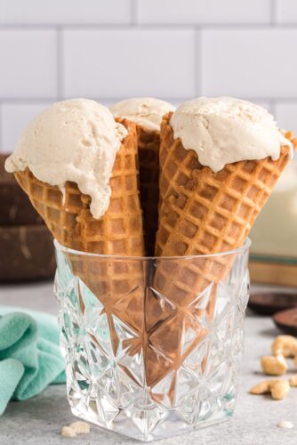 Vanilla Bean Ice Cream in Cones