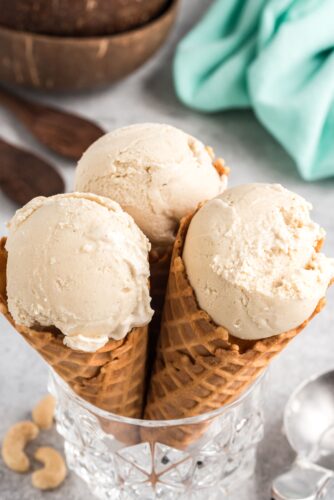 ninja CREAMi vanilla ice cream cones