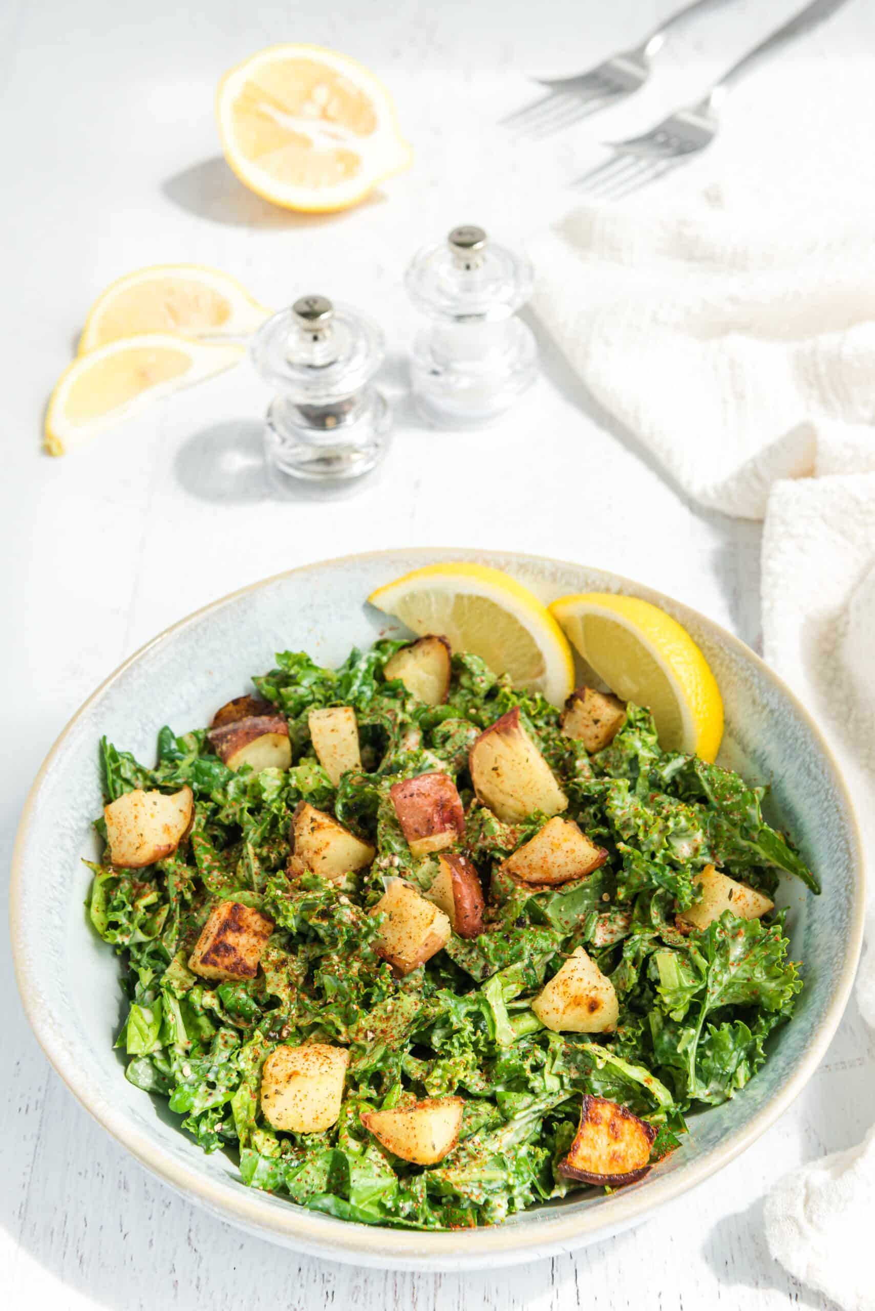 vegan kale caesar salad